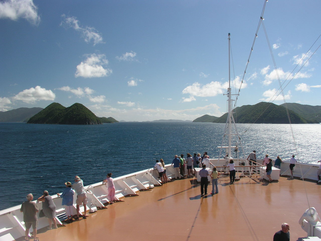 Kreuzfahrtschiff Ausblick von Deck